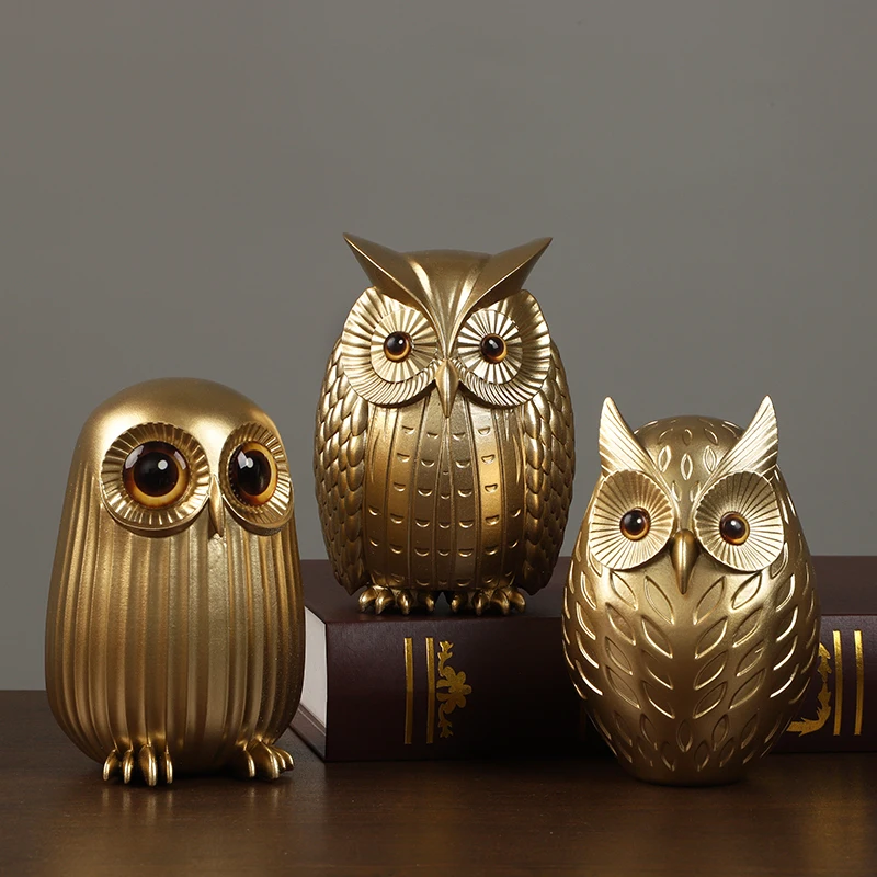 Interior Design Apartment - Estatua de búho de resina, figuritas