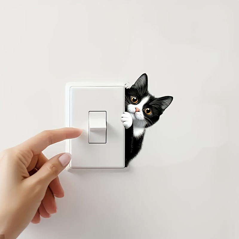 Interior Design Home Decor - Pegatinas de interruptor de gato negro