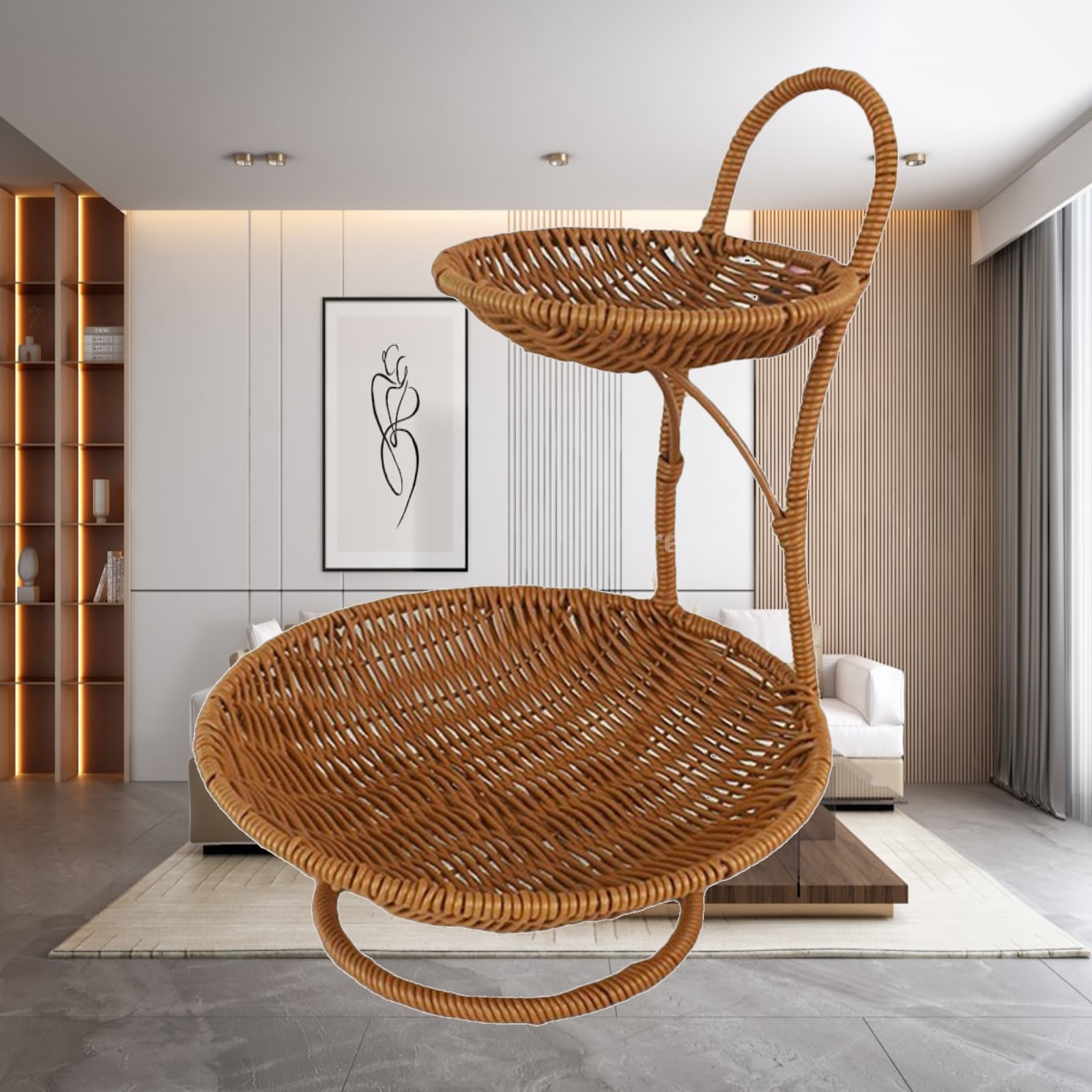 Cesta Redonda para Servir Alim - Rattan Tray Handle reseña y precio