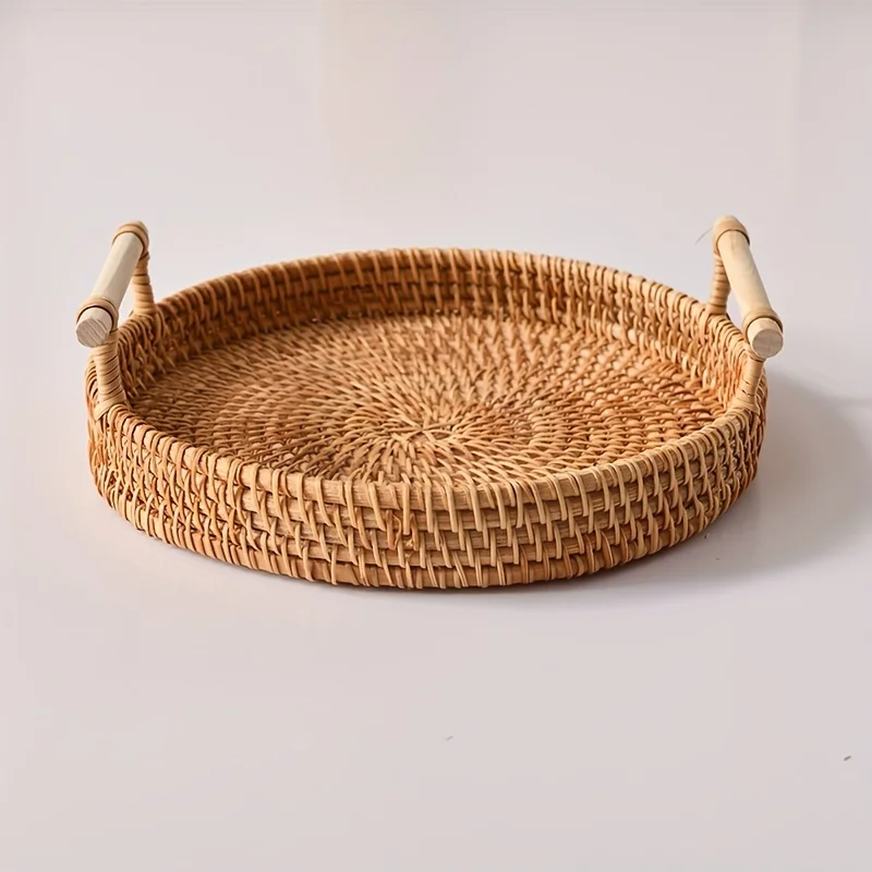 1 unidad: bandeja de servicio  - Rattan Tray Handle reseña y precio